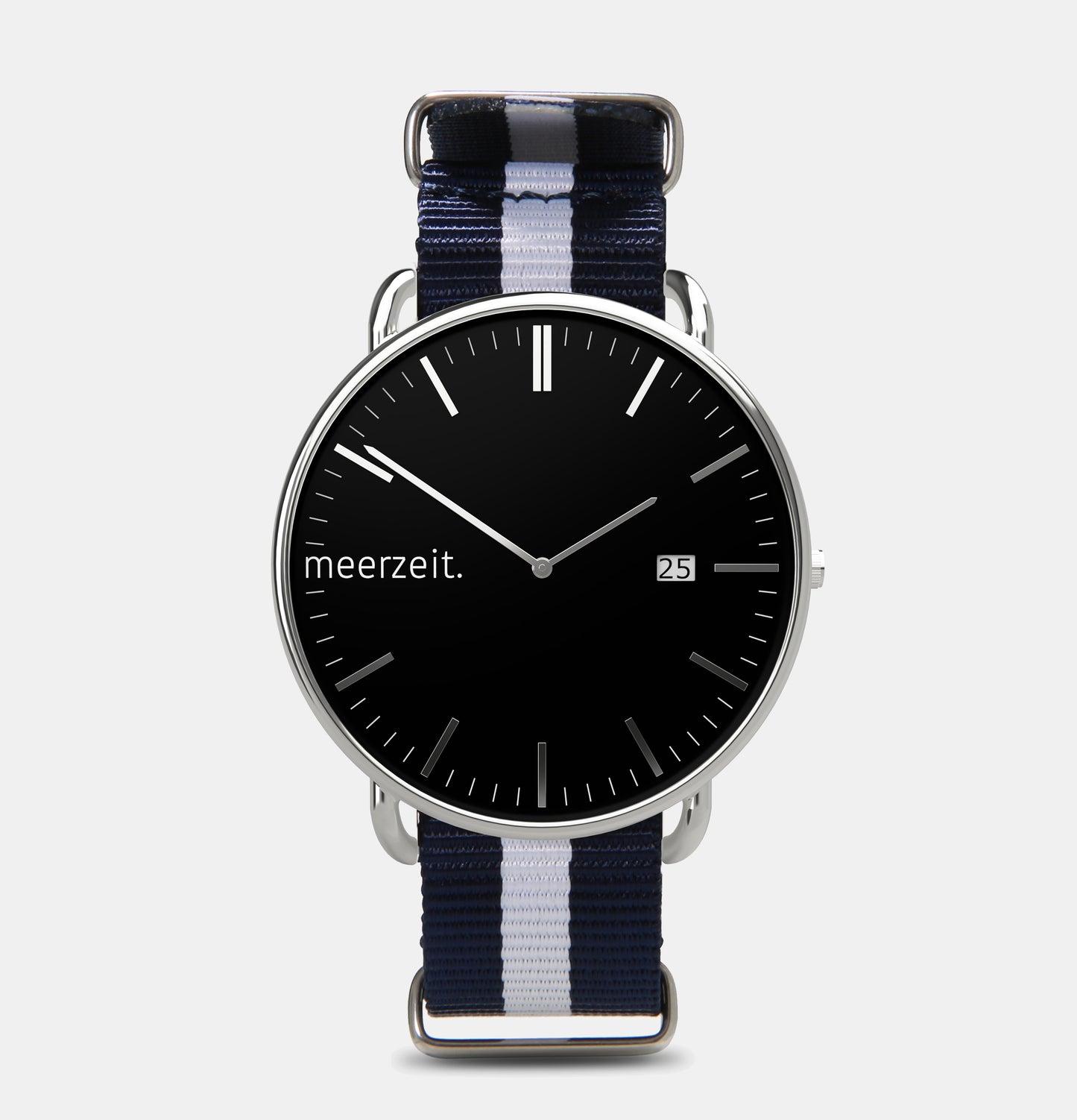 gezeiten - lechtsand. - nylon blau-weiß - meer.zeit Uhr, meerzeitStore, meerzeit. GmbH
