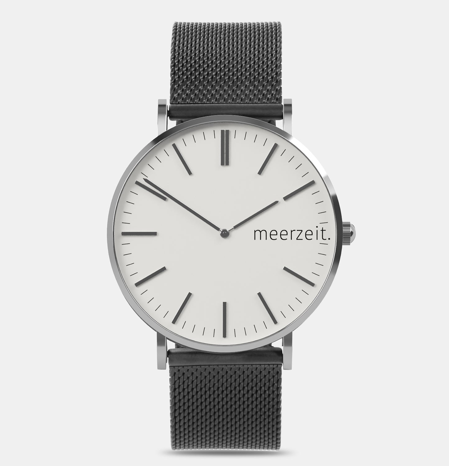 heimathafen - eversand. - mesh schwarz - meer.zeit Uhr, meerzeitStore, meerzeit. GmbH