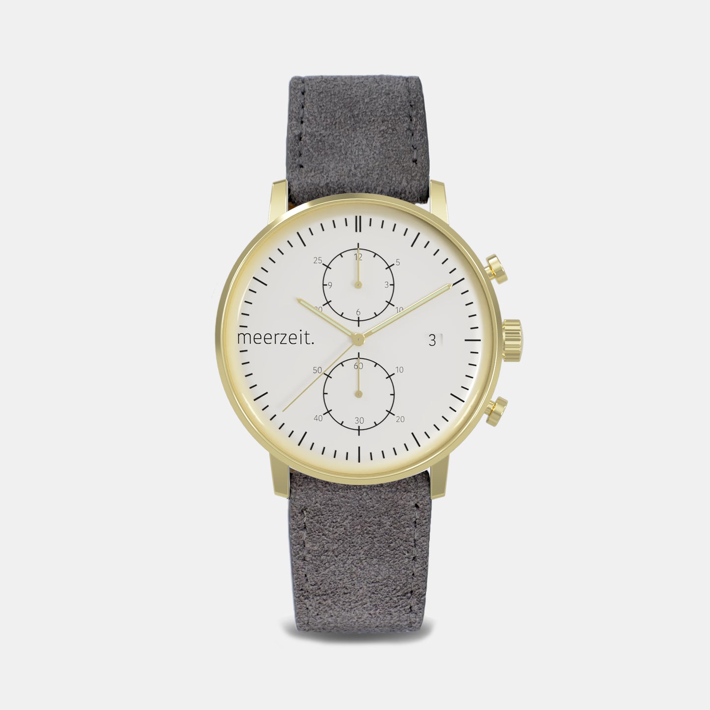 kompass - O° - wildleder grau - meer.zeit Uhr, meerzeitStore, meerzeit. GmbH