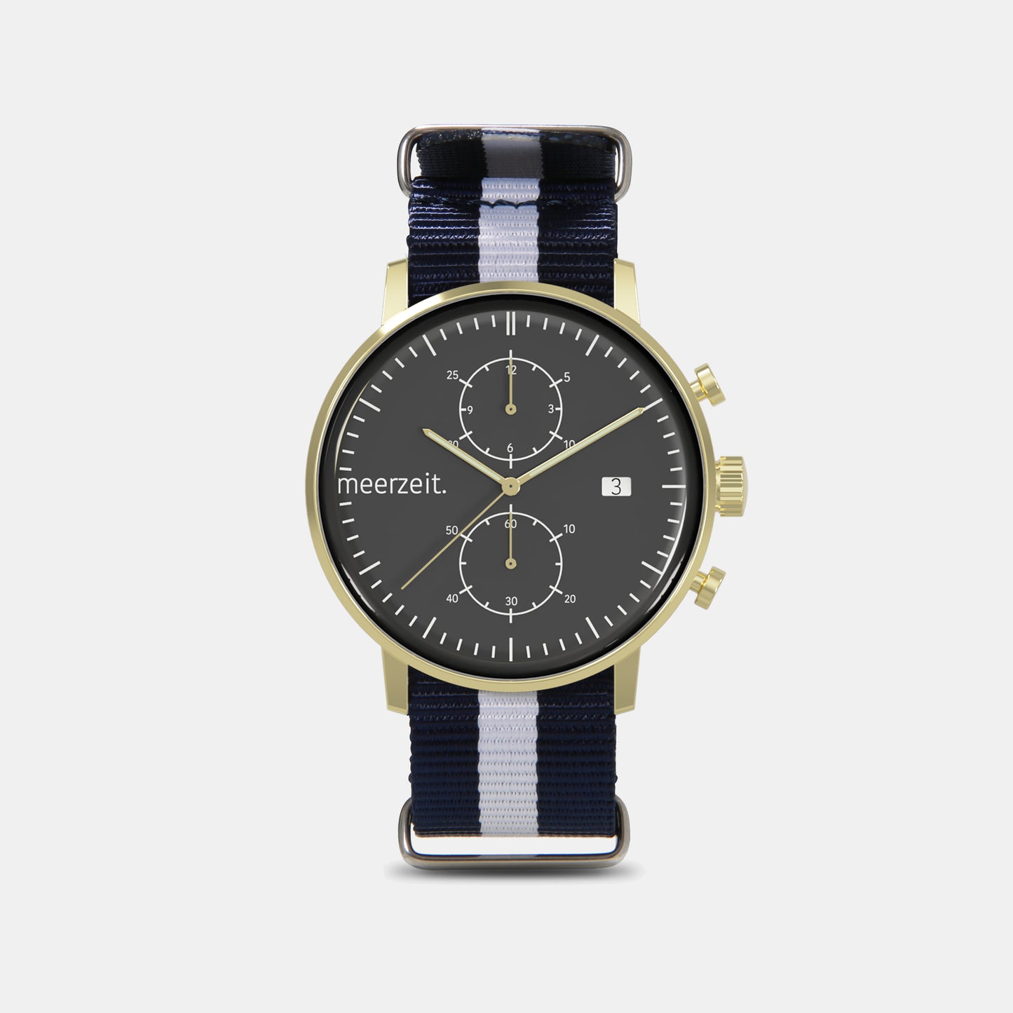 kompass - ONO° - nylon blau-weiß - meer.zeit Uhr, meerzeitStore, meerzeit. GmbH