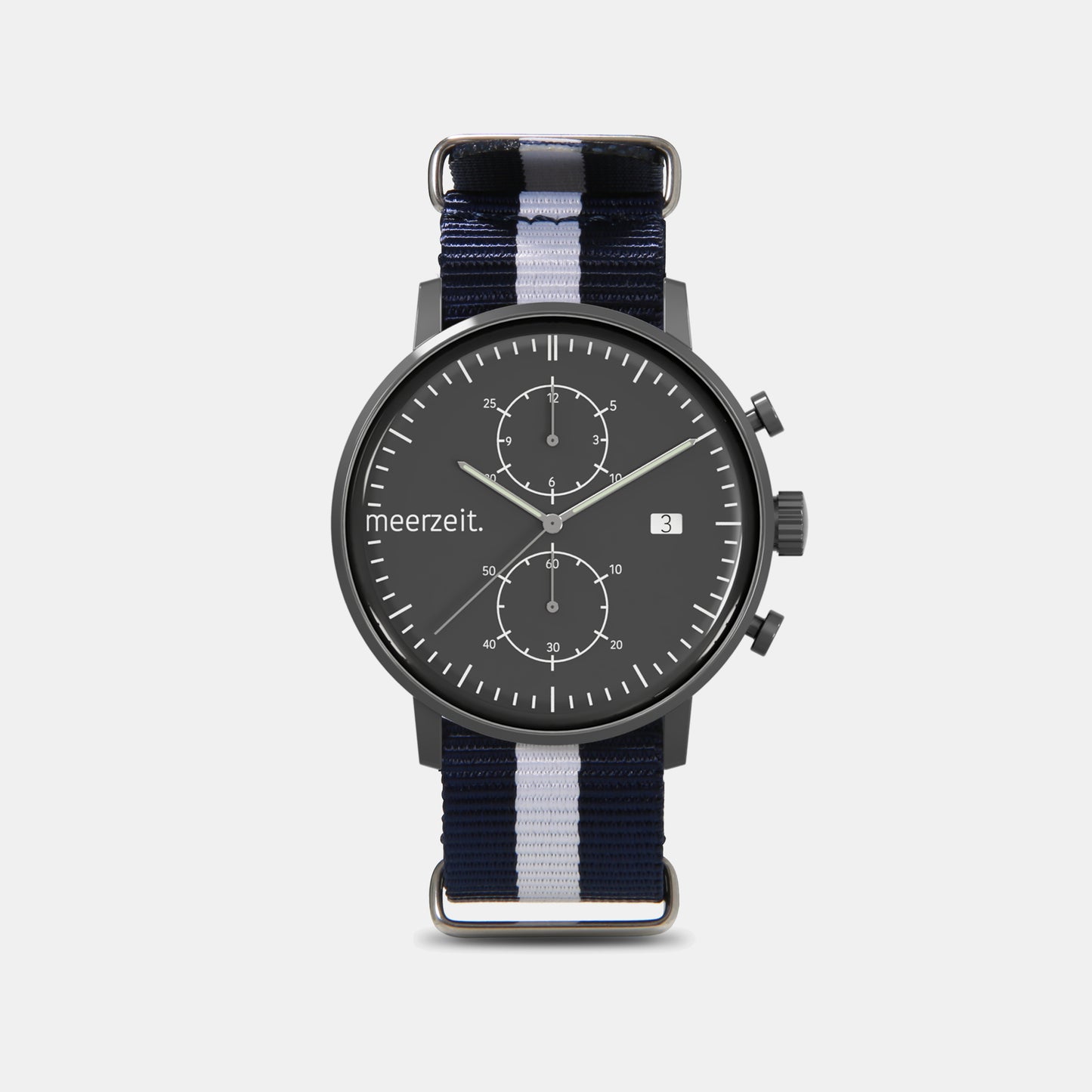 kompass - WNW° - nylon blau-weiß - meer.zeit Uhr, meerzeitStore, meerzeit. GmbH