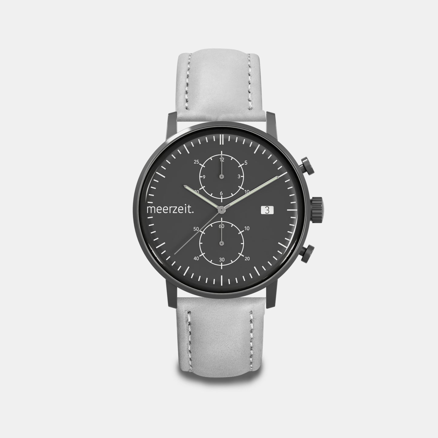 kompass - WNW° - leder grau - meer.zeit Uhr, meerzeitStore, meerzeit. GmbH