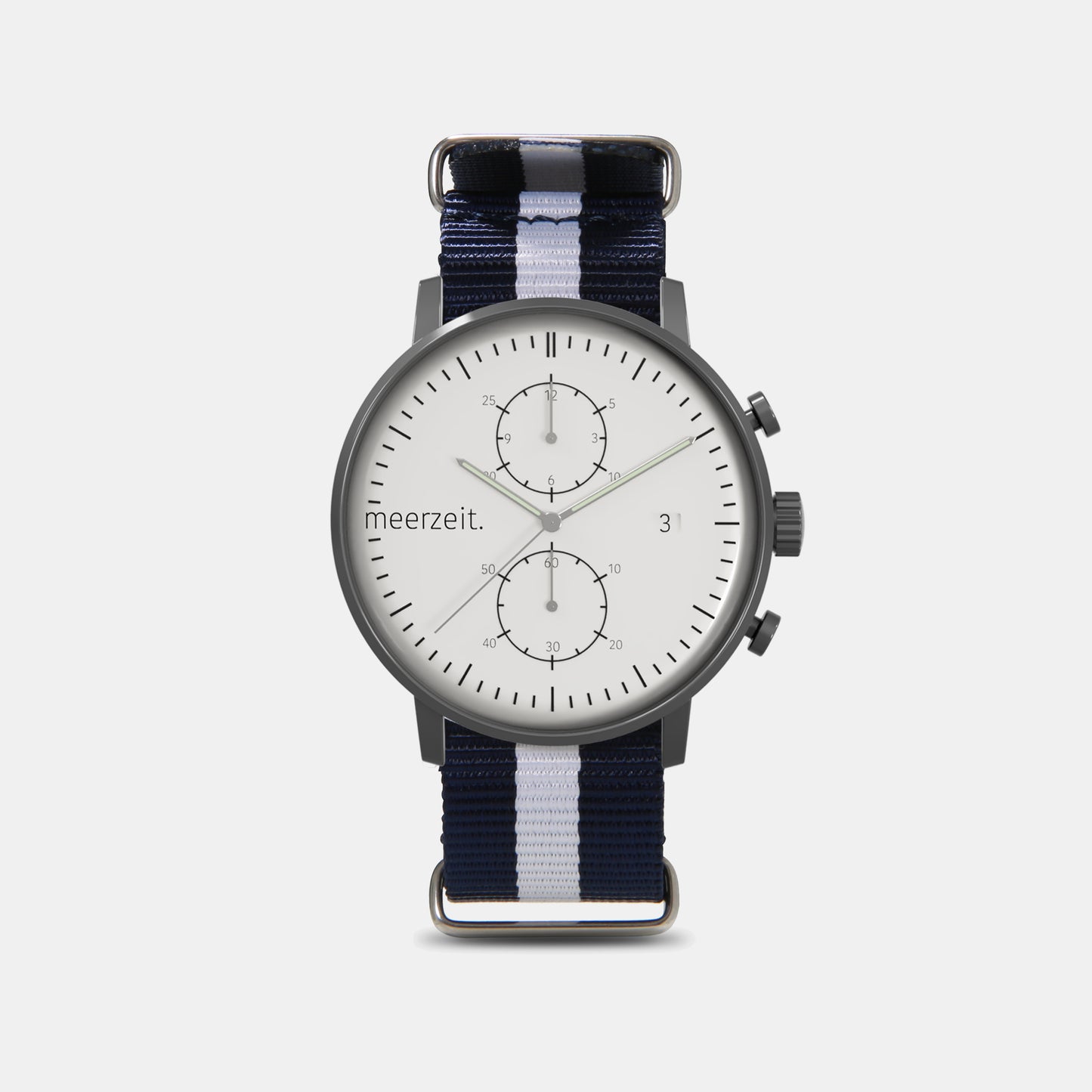 kompass - W° - nylon blau-weiß - meer.zeit Uhr, meerzeitStore, meerzeit. GmbH