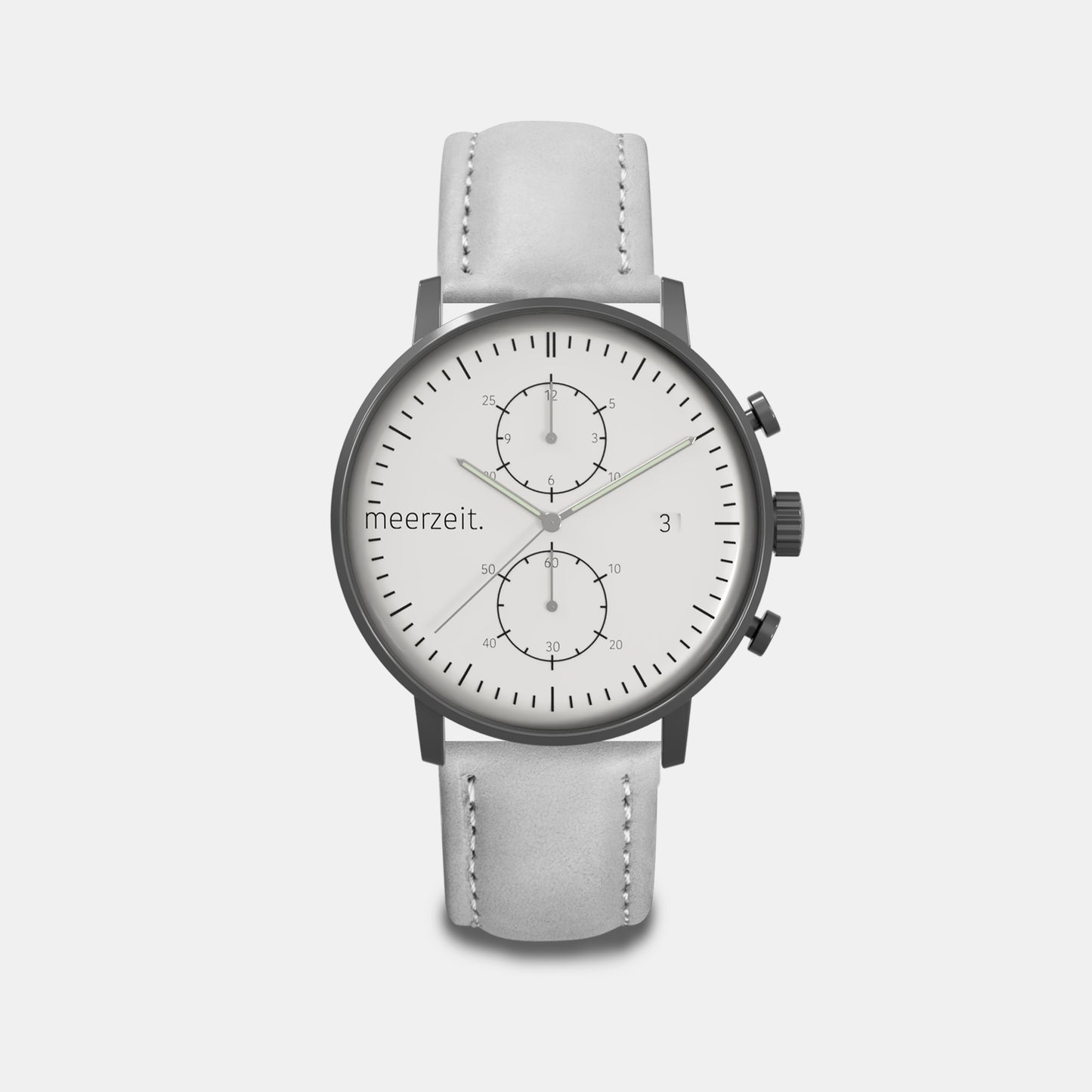 kompass - W° - leder grau - meer.zeit Uhr, meerzeitStore, meerzeit. GmbH