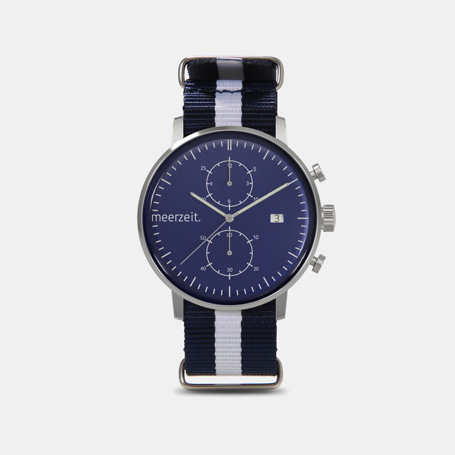 kompass - NO° - nylon blau-weiß - meer.zeit Uhr, meerzeitStore, meerzeit. GmbH