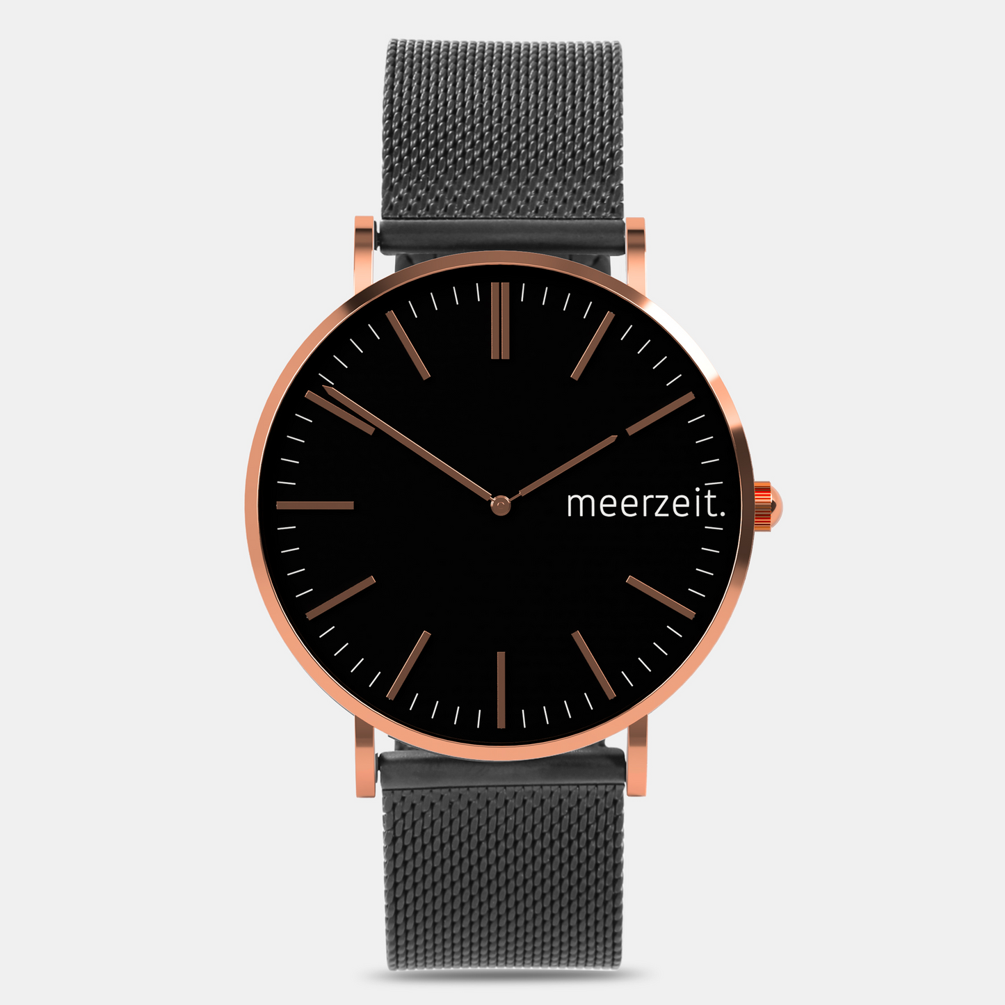 heimathafen - kopersand. - mesh schwarz - meer.zeit Uhr, meerzeitStore, meerzeit. GmbH