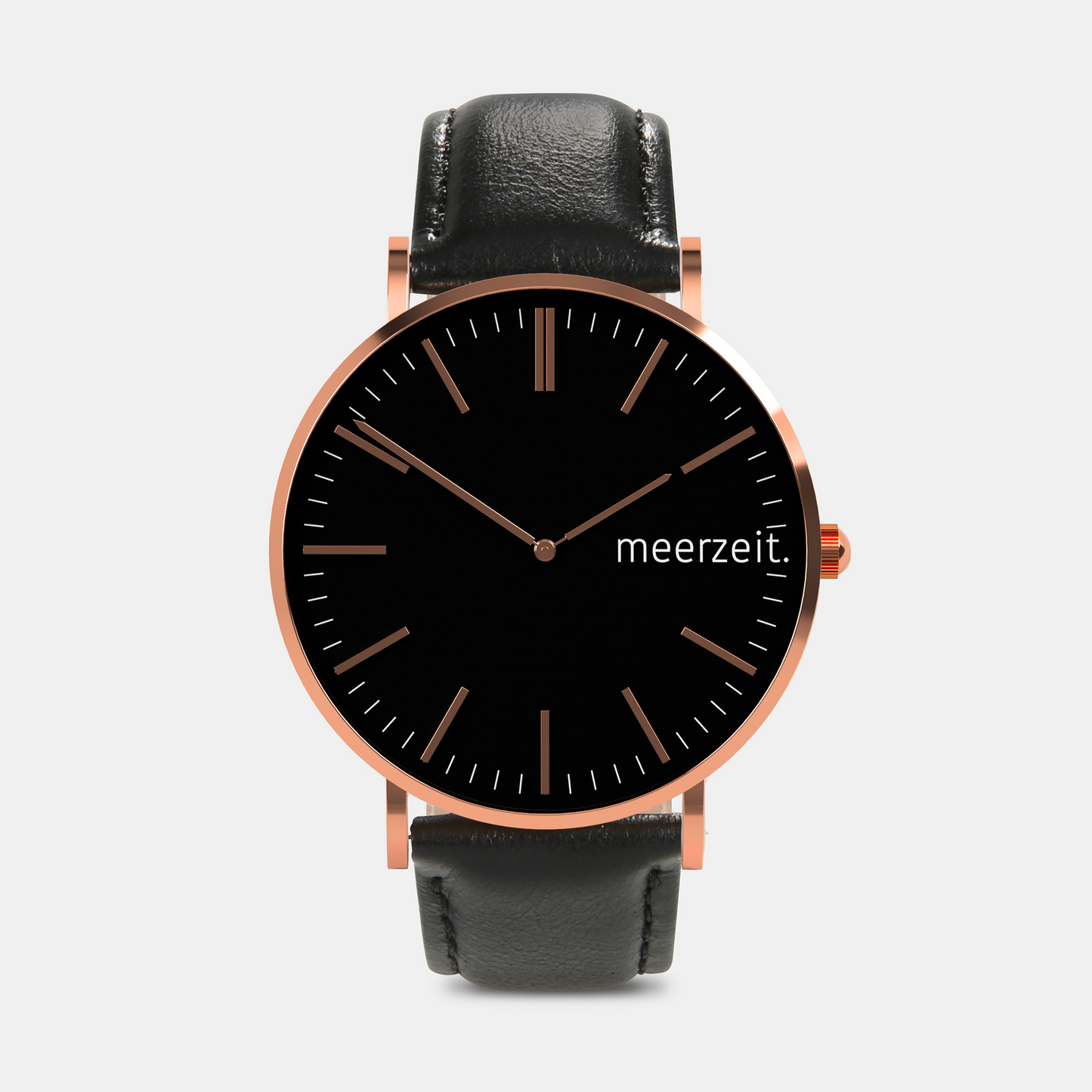 heimathafen - kopersand. - leder schwarz - meer.zeit Uhr, meerzeitStore, meerzeit. GmbH