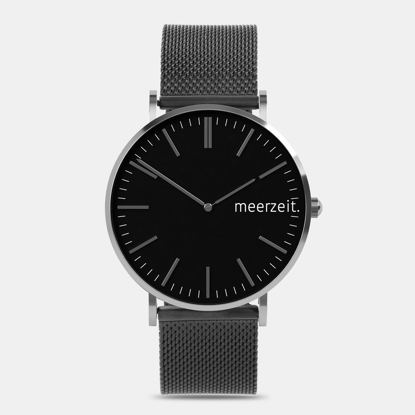 heimathafen - sülversand. - mesh schwarz - meer.zeit Uhr, meerzeitStore, meerzeit. GmbH