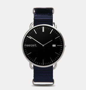 gezeiten - lechtsand. - nylon blau - meer.zeit  Uhr, meerzeitStore, meerzeit. GmbH