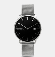 Lade ein Bild in den Galerie-Viewer, gezeiten - lechtsand. - mesh silber - meer.zeit  Uhr, meerzeitStore, meerzeit. GmbH