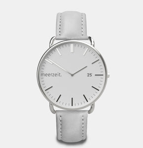 gezeiten - wittsand. - leder grau - meer.zeit  Uhr, meerzeitStore, meerzeit. GmbH