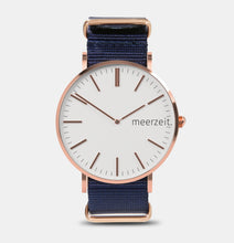 Lade ein Bild in den Galerie-Viewer, heimathafen - leysand. - nylon blau - meer.zeit  Uhr, meerzeitStore, meerzeit. GmbH