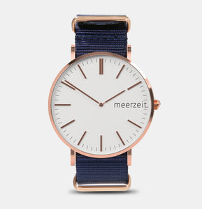 heimathafen - leysand. - nylon blau - meer.zeit  Uhr, meerzeitStore, meerzeit. GmbH