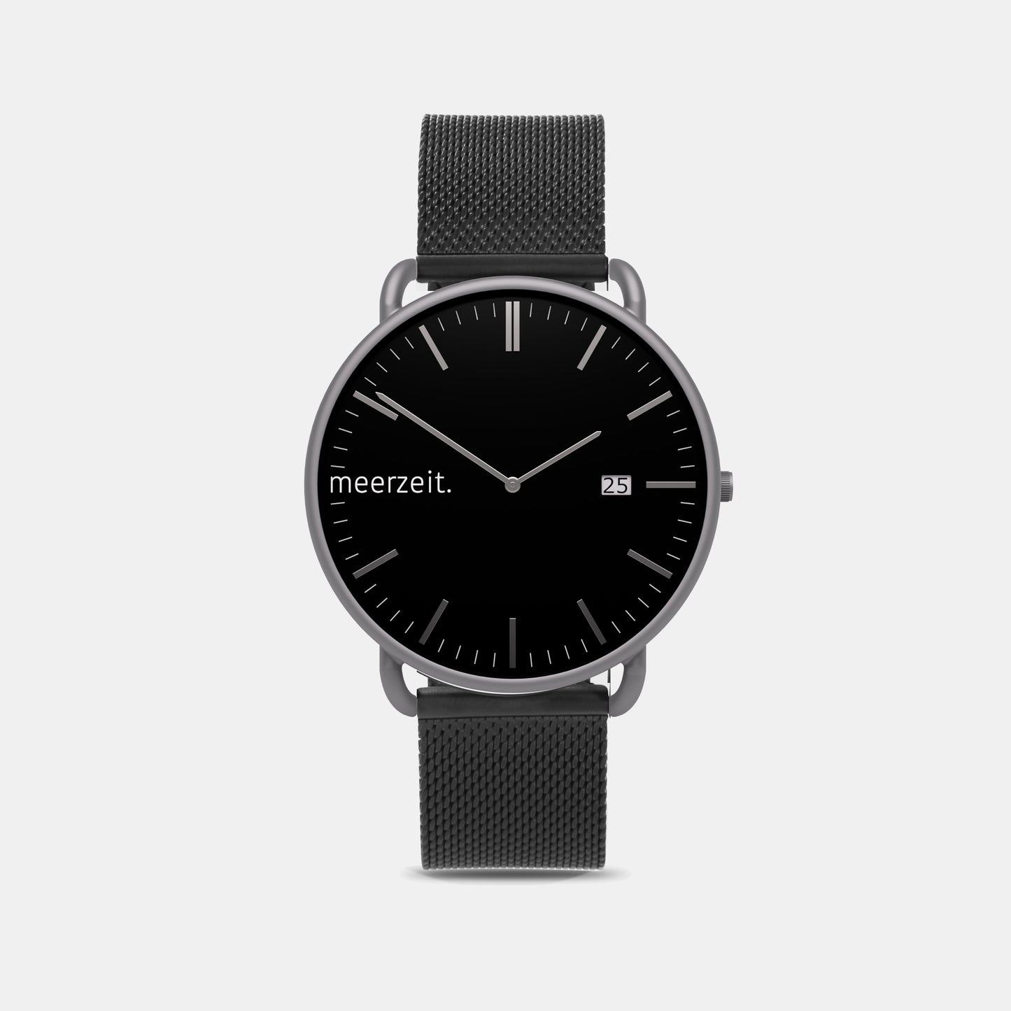 gezeiten - graugat. - mesh schwarz - meer.zeit  Uhr, meerzeitStore, meerzeit. GmbH