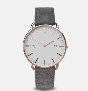 gezeiten - hoogesand. - wildleder grau - meer.zeit  Uhr, meerzeitStore, meerzeit. GmbH