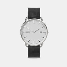 Lade ein Bild in den Galerie-Viewer, gezeiten - wittsand. - mesh schwarz - meer.zeit  Uhr, meerzeitStore, meerzeit. GmbH
