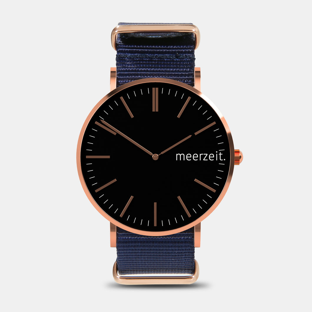 heimathafen - kopersand. - nylon blau - meer.zeit  Uhr, meerzeitStore, meerzeit. GmbH